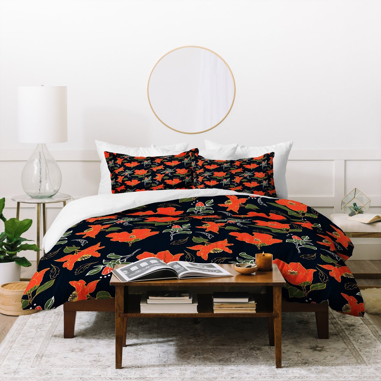 Marta Barragan Camarasa Night red bloom Duvet Cover