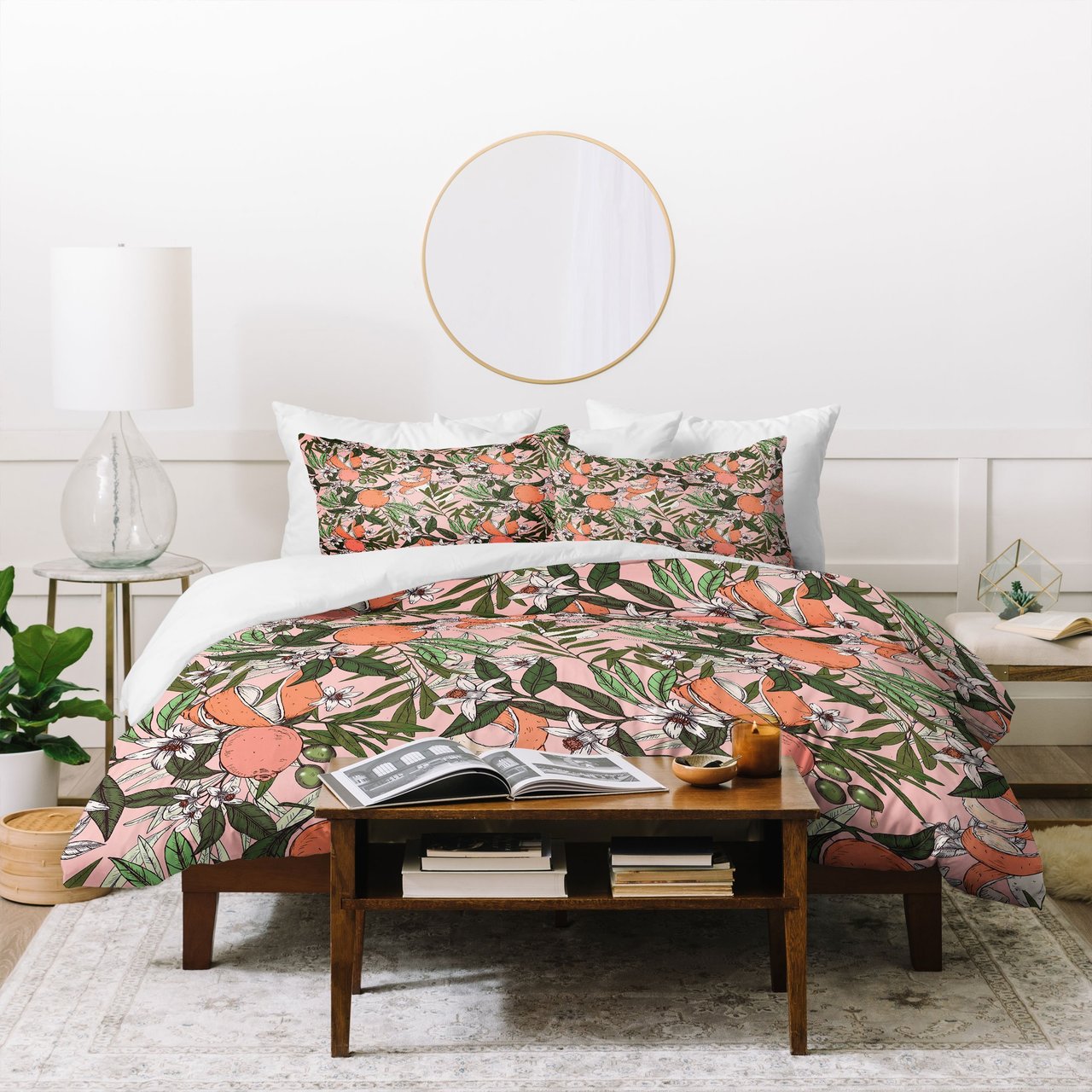 Marta Barragan Camarasa Olives in the orange flowers Duvet Cover