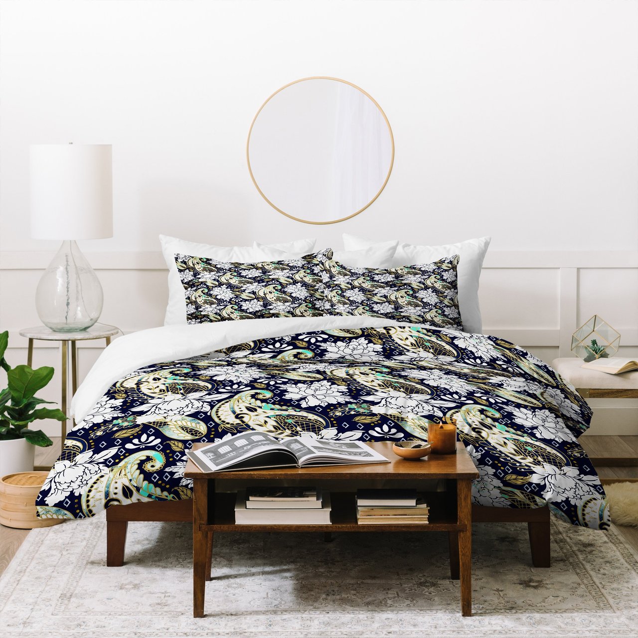 Marta Barragan Camarasa Paisley Bloom Pattern Duvet Cover