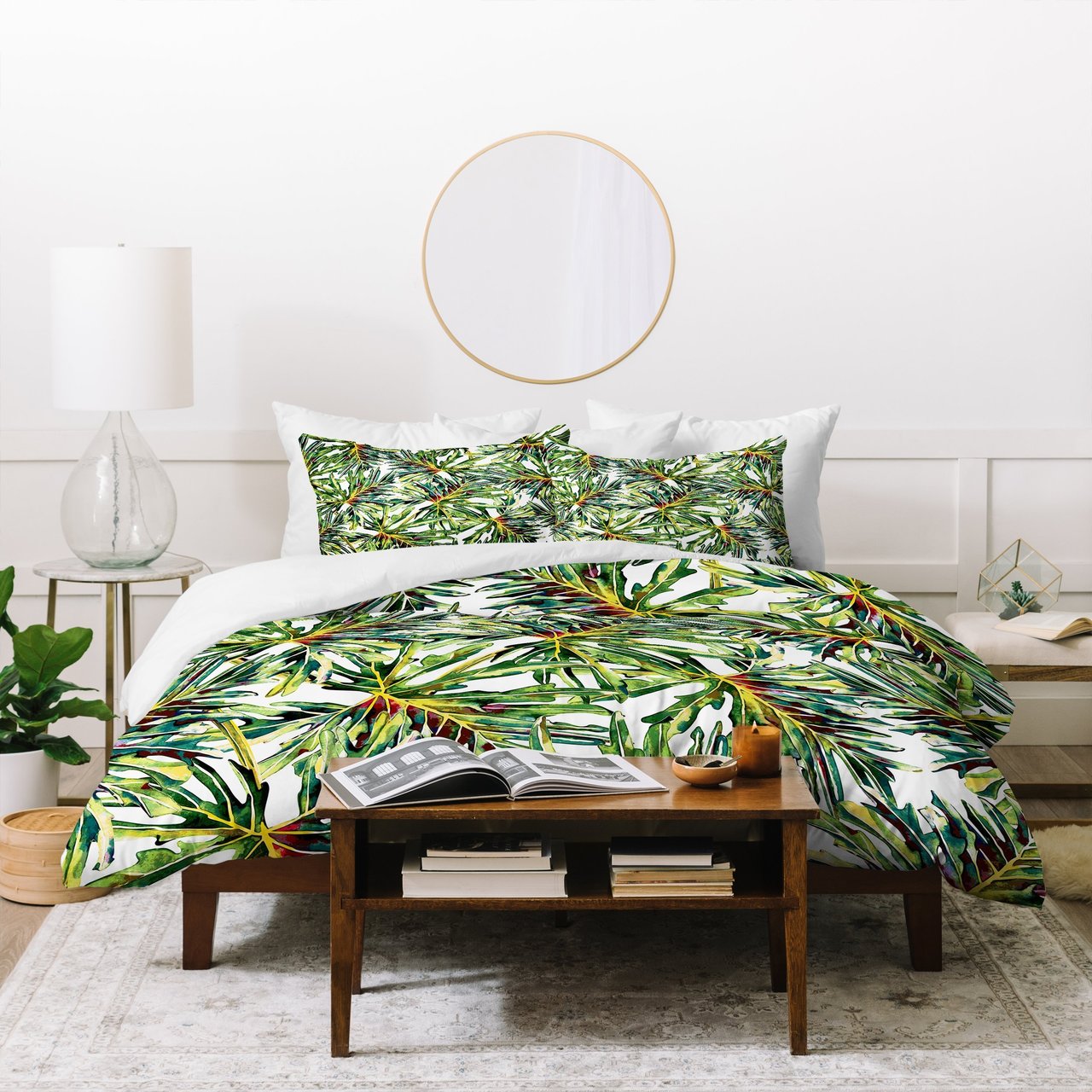 Marta Barragan Camarasa Palm leaves paradise Duvet Cover