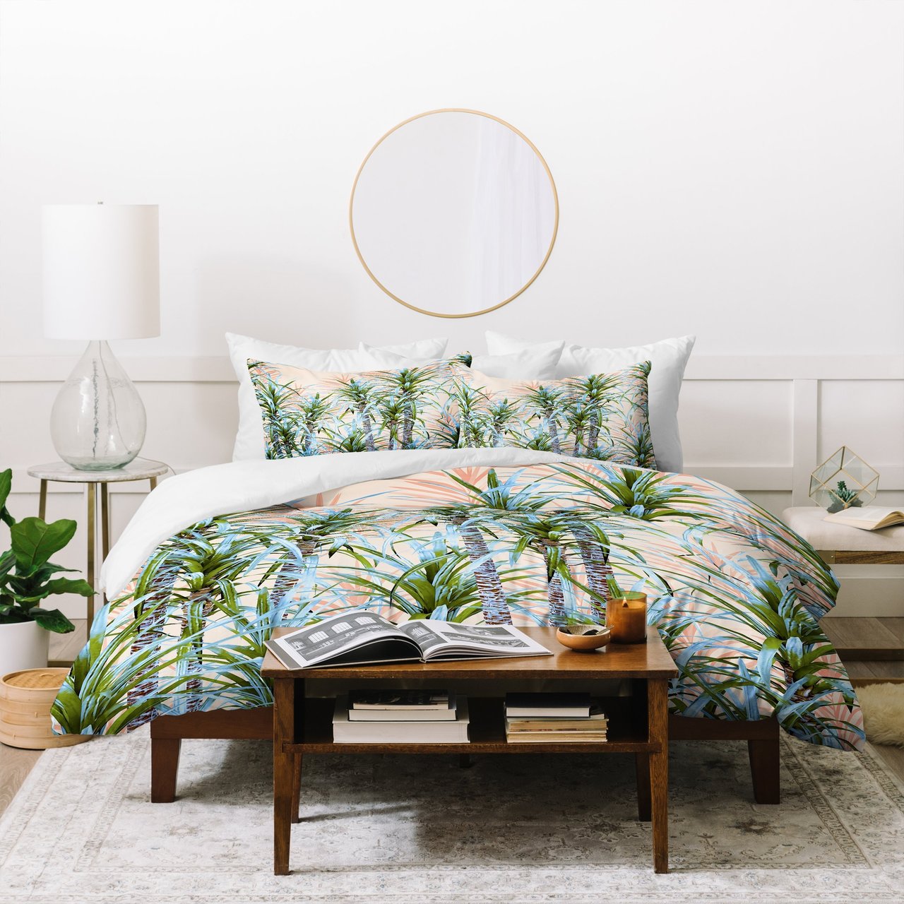 Marta Barragan Camarasa Pastel palm trees Duvet Cover