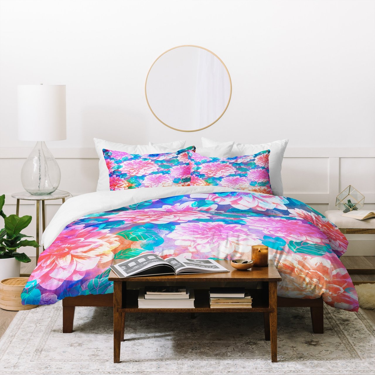 Marta Barragan Camarasa Pattern bloom with leaves saturated Duvet Cover Bedding Sets