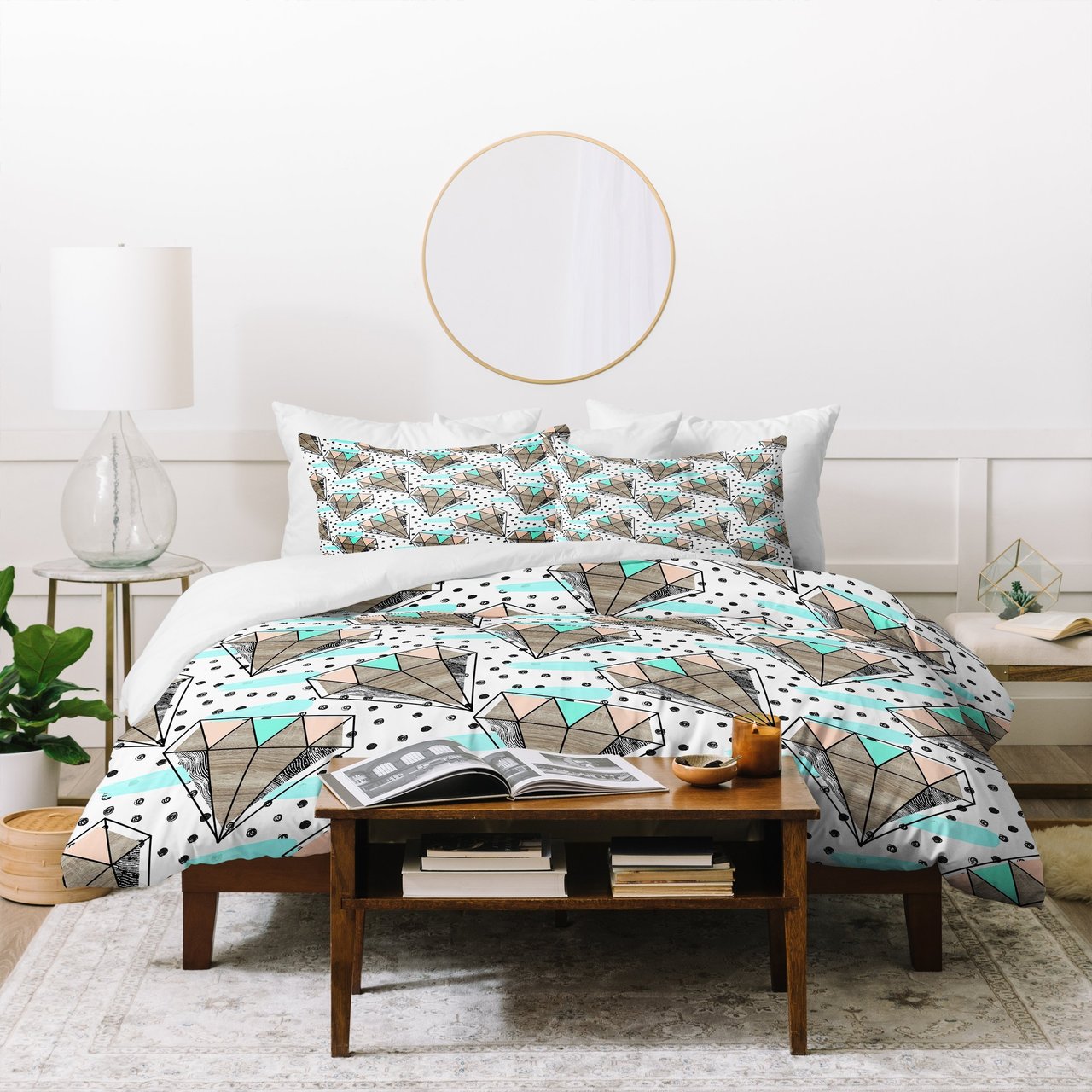 Marta Barragan Camarasa Pattern colored diamonds and texture Duvet Cover