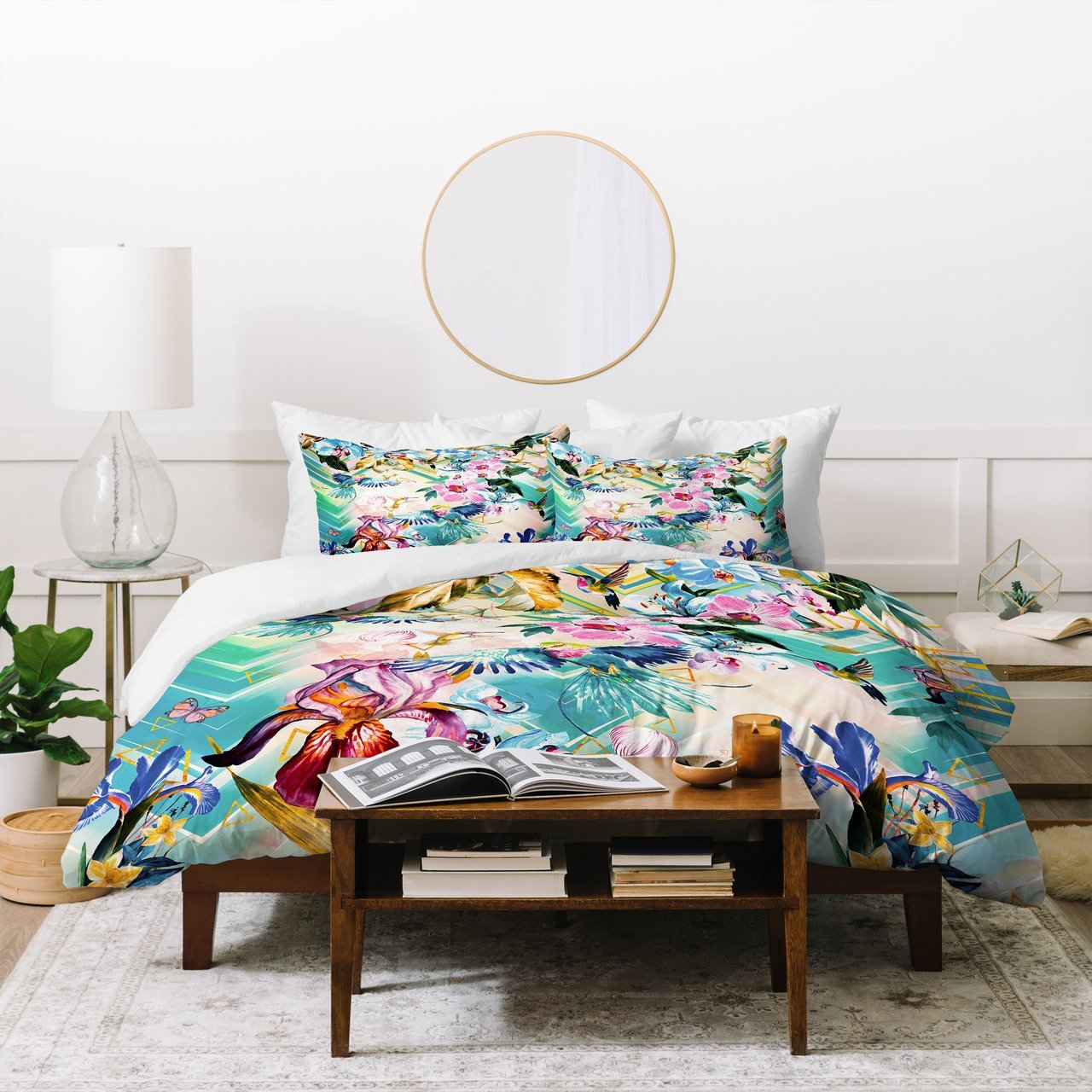 Marta Barragan Camarasa Tropical Flowery Fractal Duvet Cover