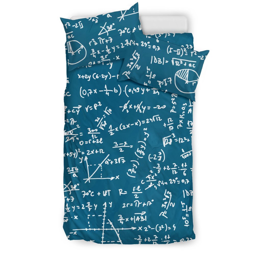 Mathematic Pattern Blackboard 3D Customized Duvet Cover Bedding Sets