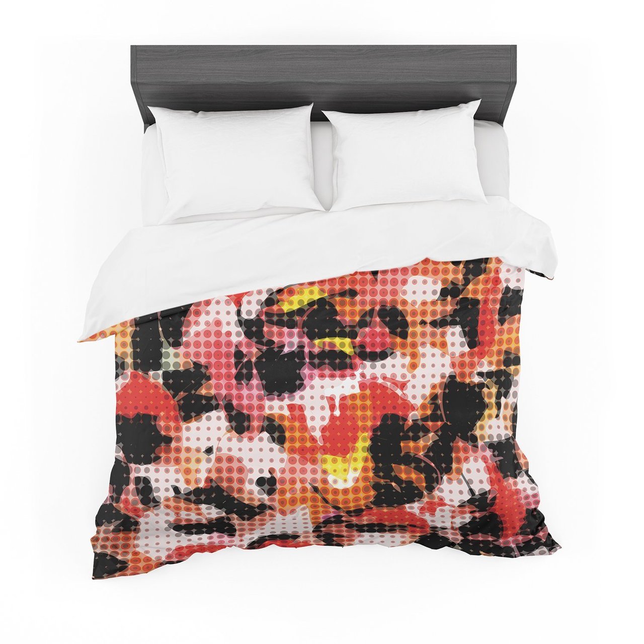 Matthias Hennig ‘Camouflage Grid’ Orange Red Featherweight3D Customized Duvet Cover Bedding Sets