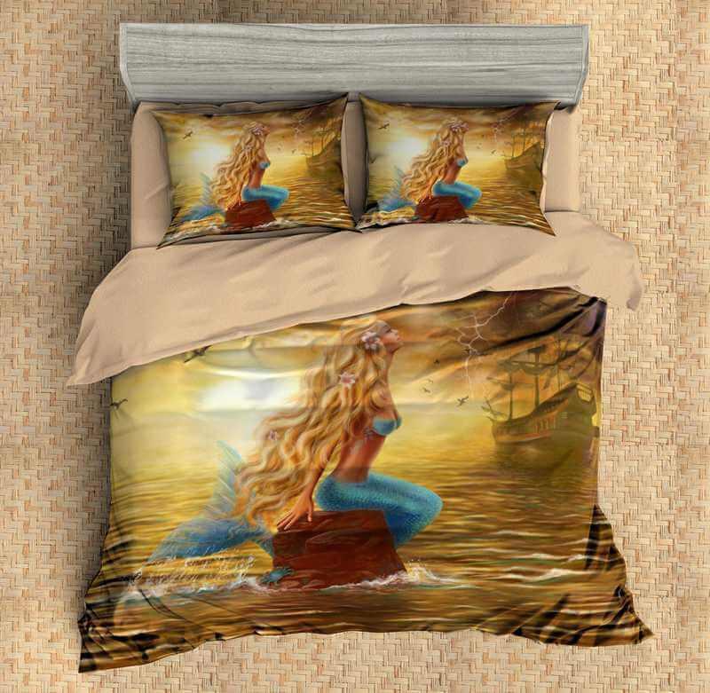 Mermaid 3D Customized Duvet Cover Bedding Sets