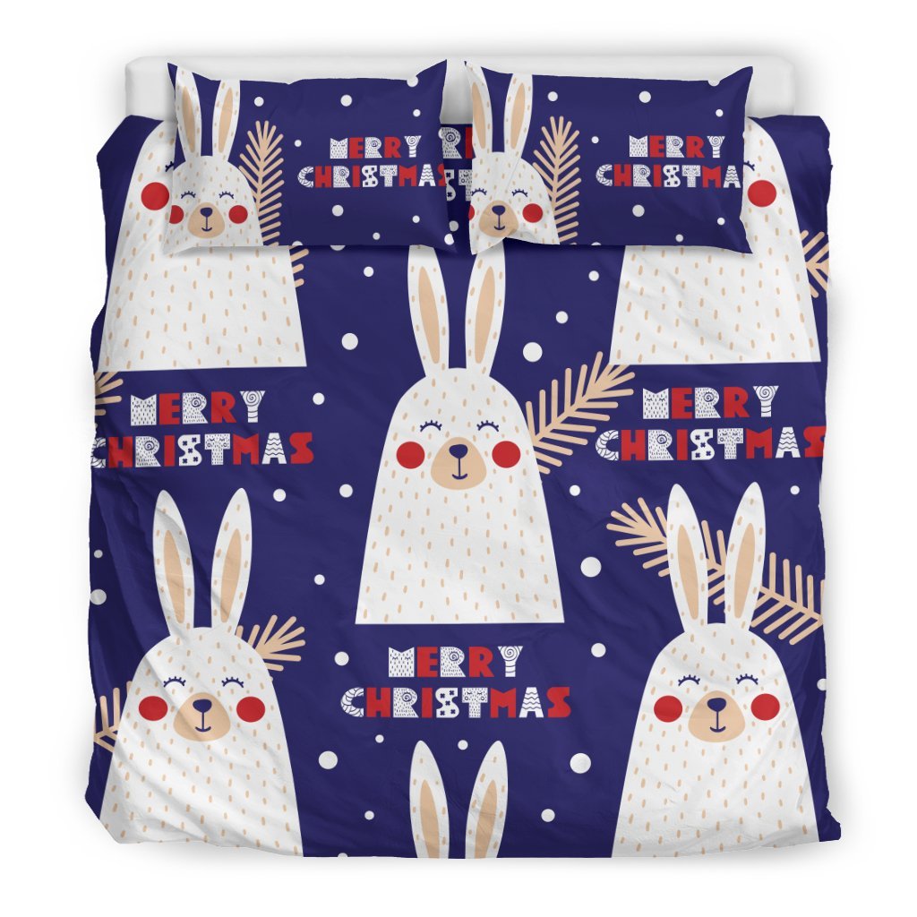 Merry Christmas Bunny 3D Customized Duvet Cover Bedding Sets