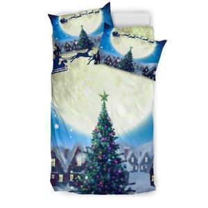 MERRY CHRISTMAS TREE – SANTA CLAUS Bedding Set (1 duvet cover + 2 pillowcases)