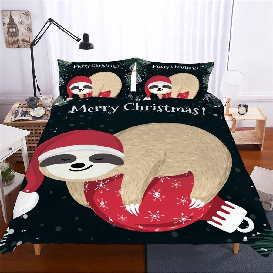 Merry Christmasloth 3D Customized Duvet Cover Bedding Sets