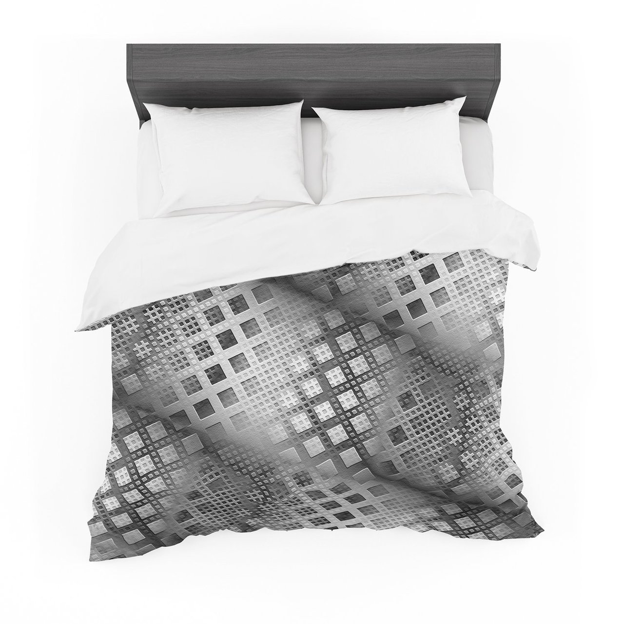 Michaelussna ‘Array Decay’ Checkered Gray Featherweight3D Customized Duvet Cover Bedding Sets