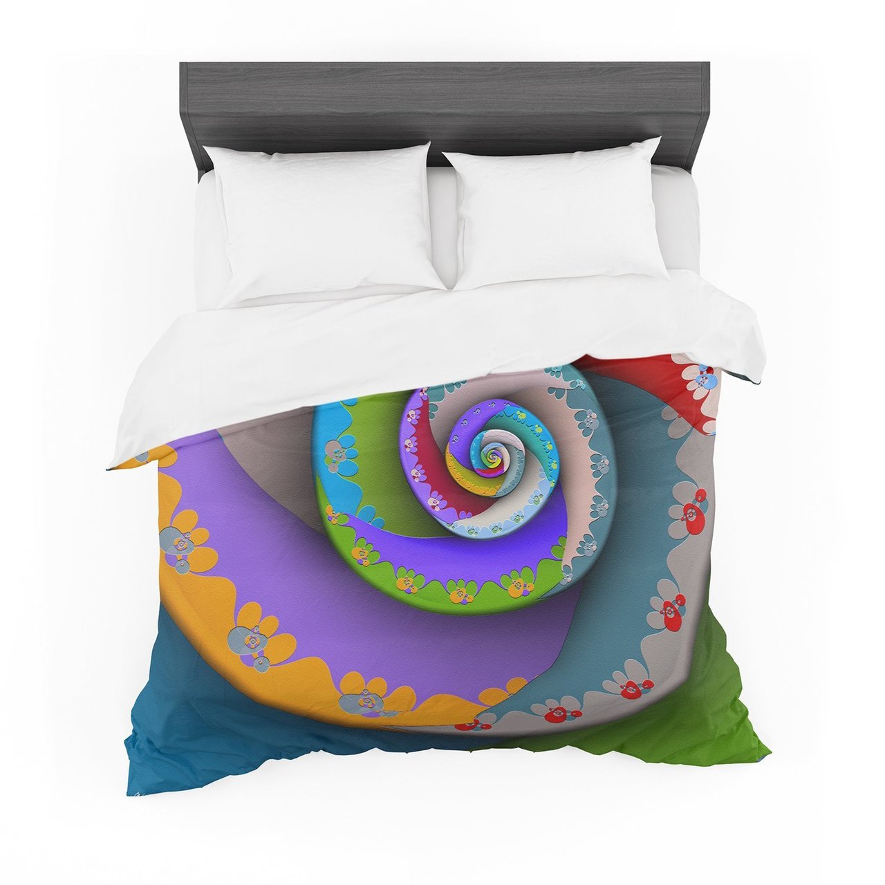 Michaelussna ‘Flor Essence’ Rainbowpiral Featherweight3D Customized Duvet Cover Bedding Sets