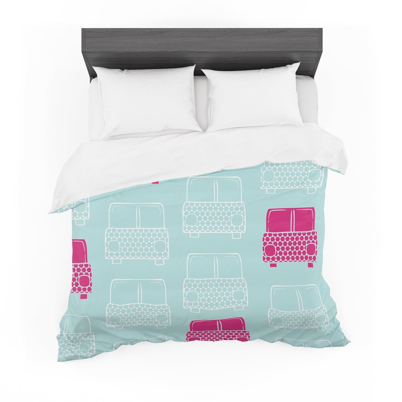 Michelle Drew ‘Beep Beep’ Magenta Aqua Featherweight3D Customized Duvet Cover Bedding Sets