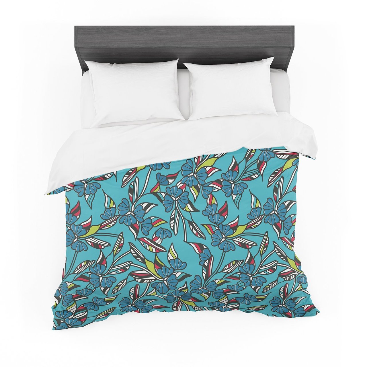 Michelle Drew ‘Paper Leaf Blue’ Cotton3D Customized Duvet Cover Bedding Sets