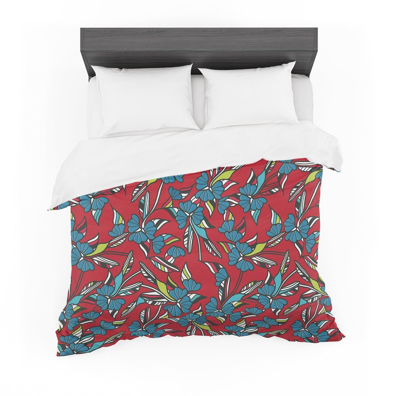 Michelle Drew ‘Paper Leaf Red’ Cotton3D Customized Duvet Cover Bedding Sets