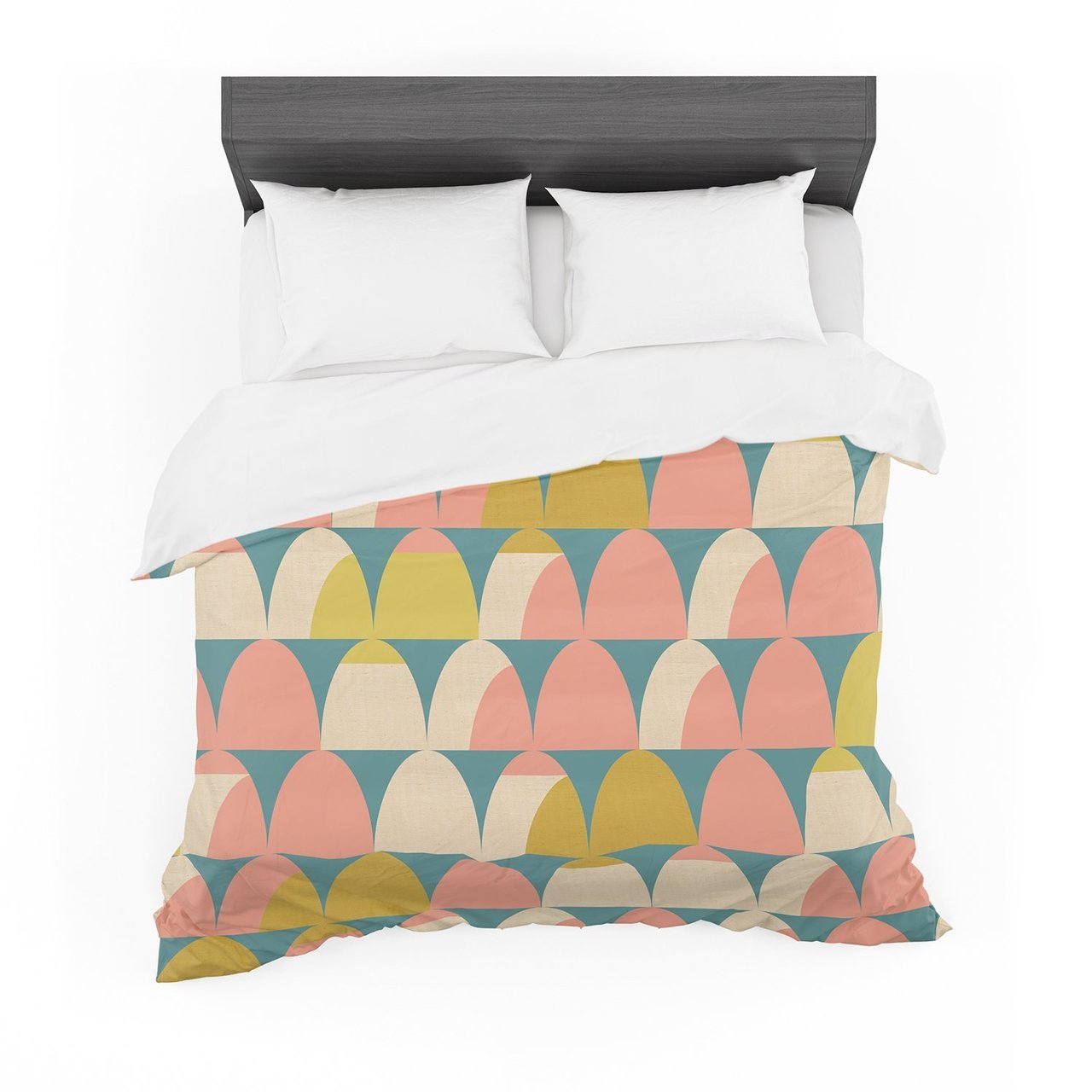 Michelle Drew ‘Scallops’ Pink Teal Featherweight3D Customized Duvet Cover Bedding Sets