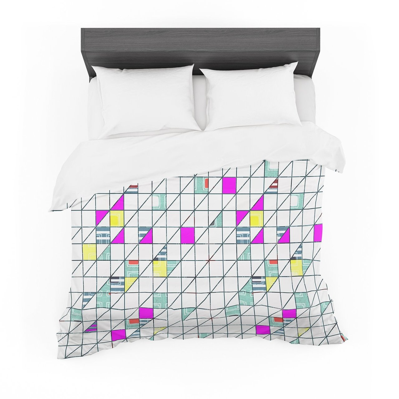 Michelle Drew ‘Squares’ Abstract Geometry Featherweight3D Customized Duvet Cover Bedding Sets
