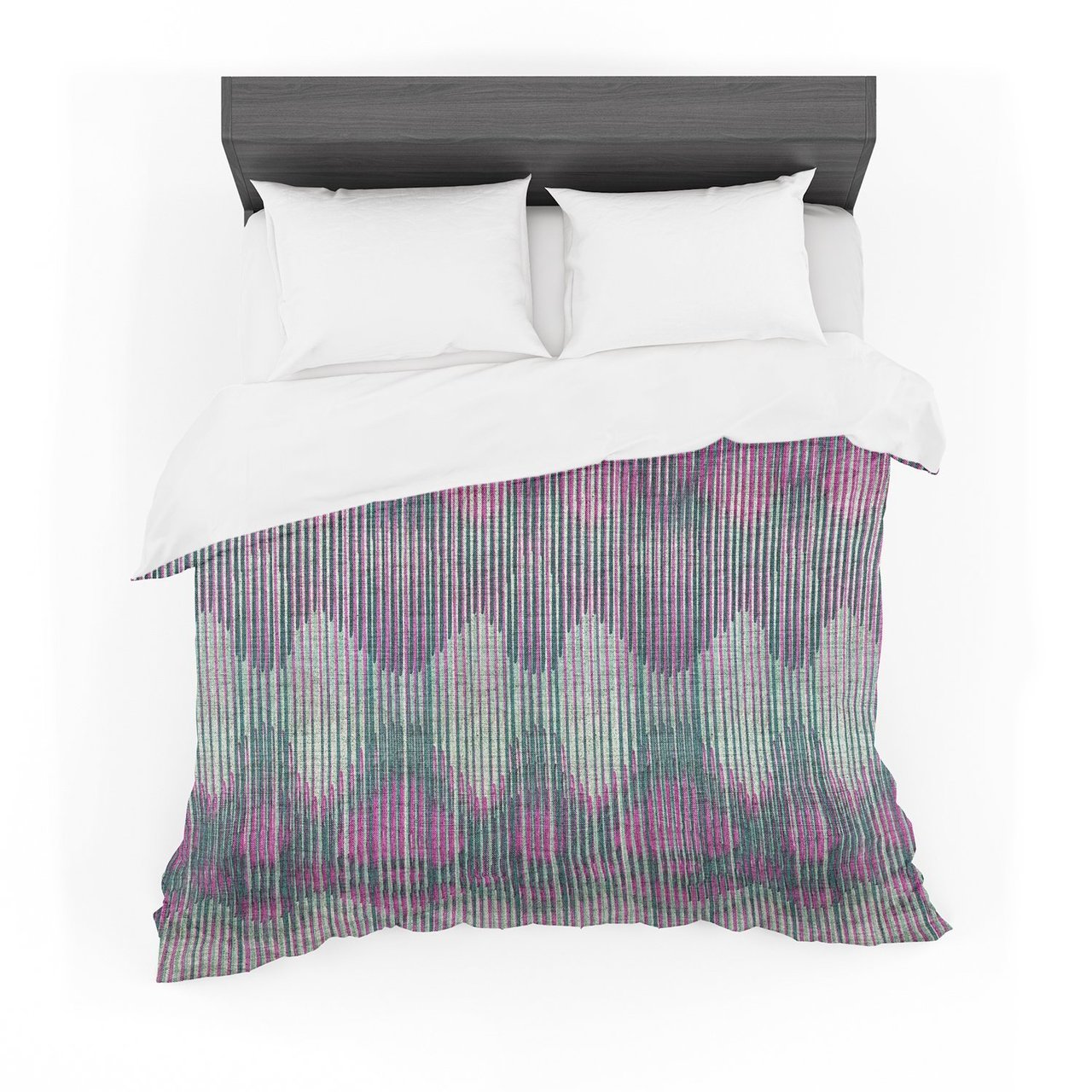 Michelle Drew ‘Vintage Ikat Pink’ Green Magenta Featherweight3D Customized Duvet Cover Bedding Sets
