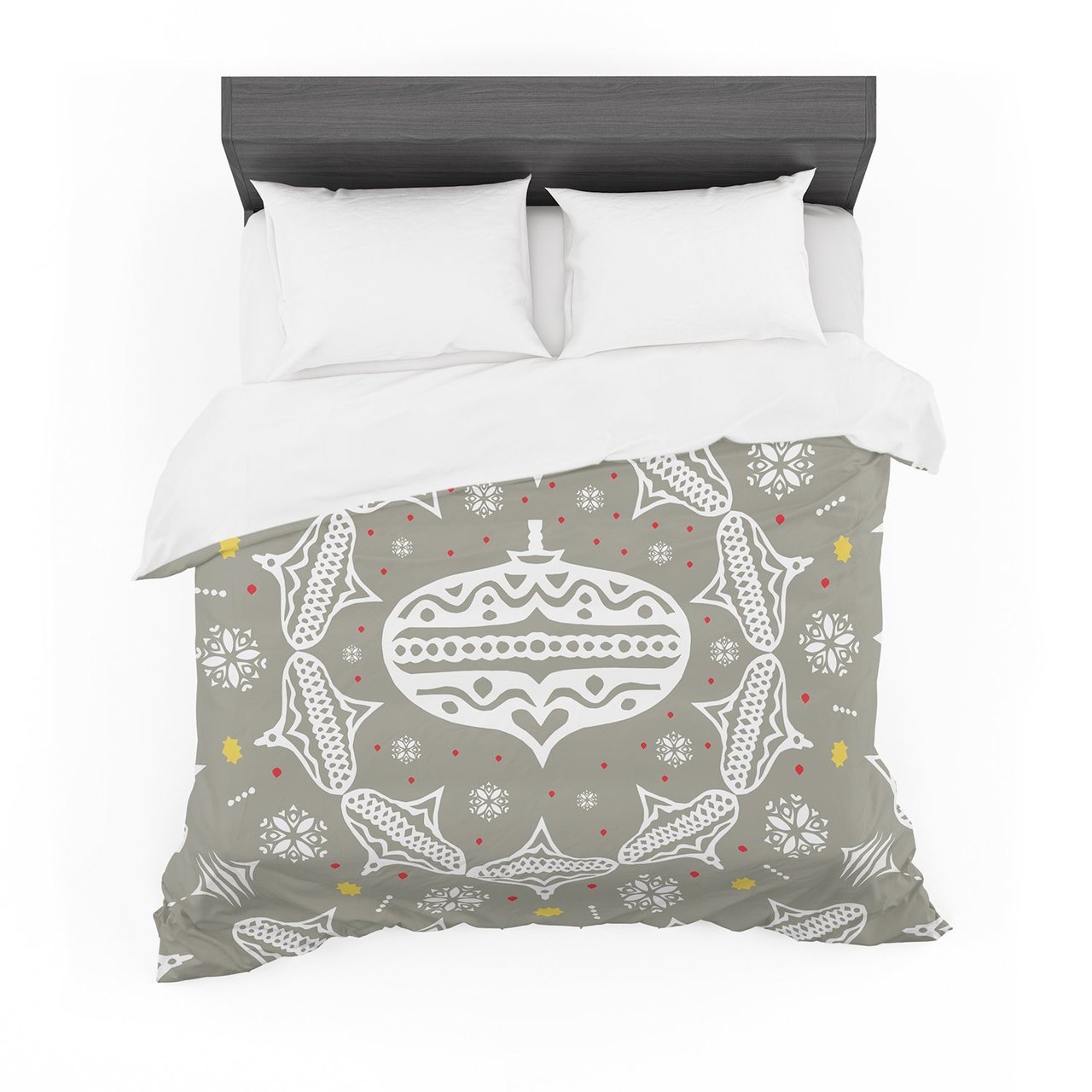 Miranda Mol ‘Deco Wreathilver’ Gray Featherweight3D Customized Duvet Cover Bedding Sets