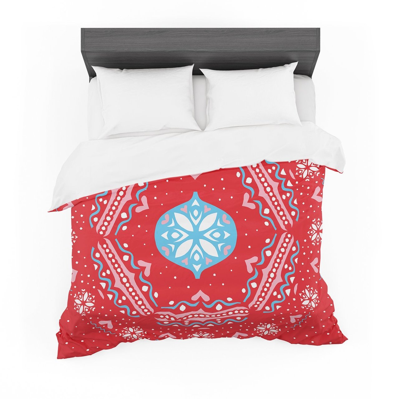 Miranda Mol ‘Snow Joy Red’ Blue Featherweight3D Customized Duvet Cover Bedding Sets