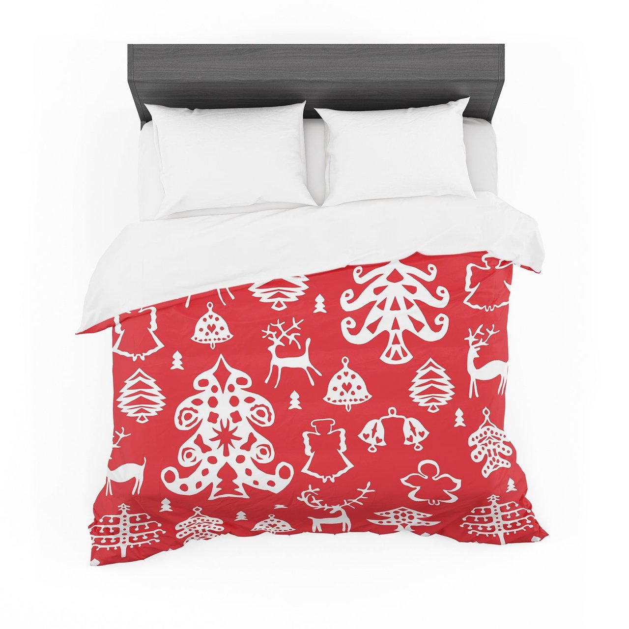 Miranda Mol ‘Warm Winter Red’ White Featherweight3D Customized Duvet Cover Bedding Sets