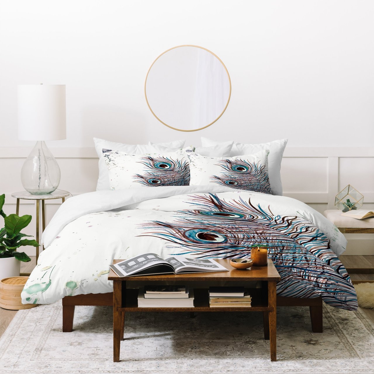 Monika Strigel Boho Peacock Feathers Duvet Cover
