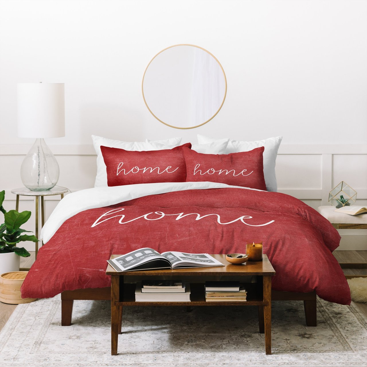 Monika Strigel FARMHOUSE HOME CHALKBOARD RED Duvet Cover