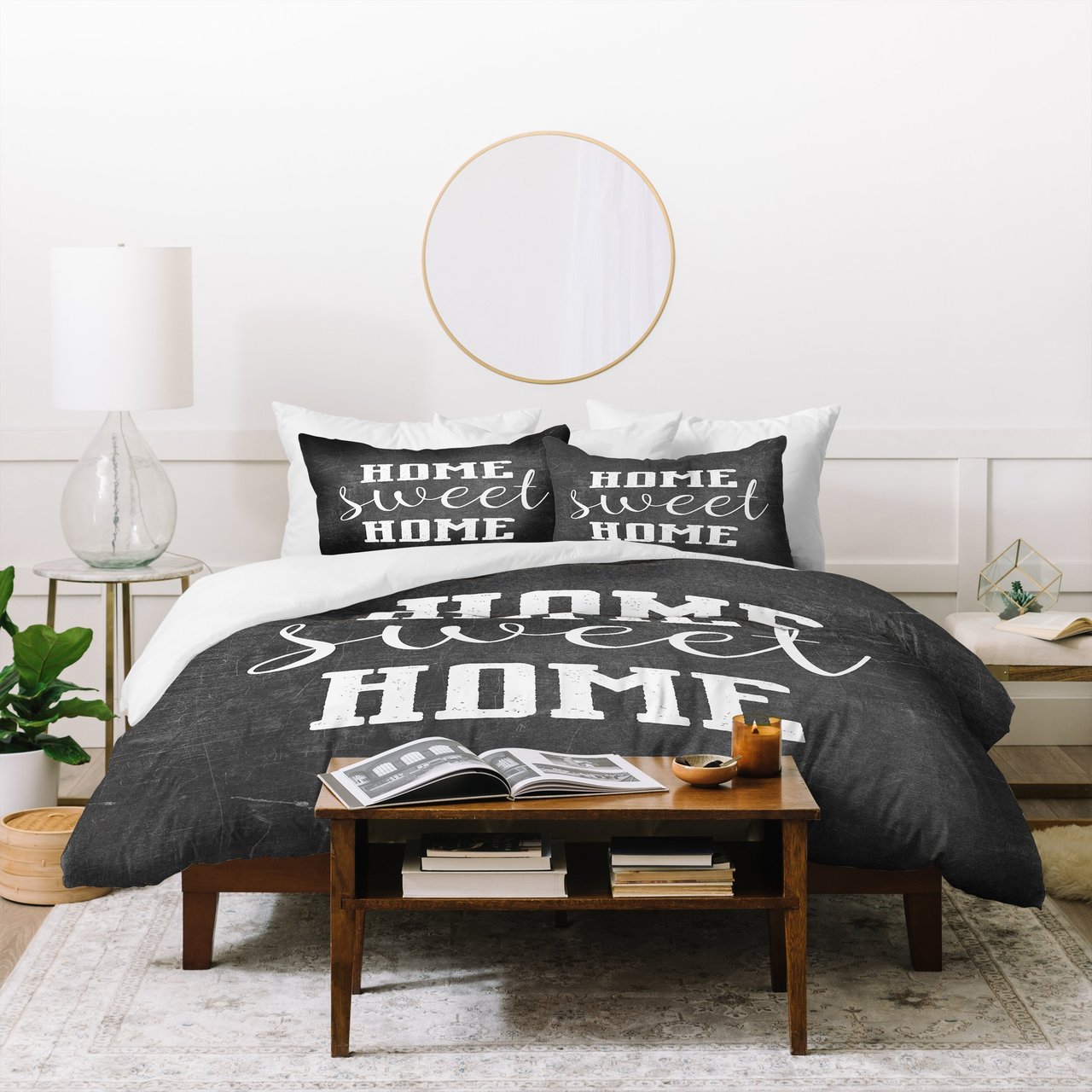 Monika Strigel FARMHOUSE HOME SWEET HOME CHALKBOARD BLACK Duvet Cover