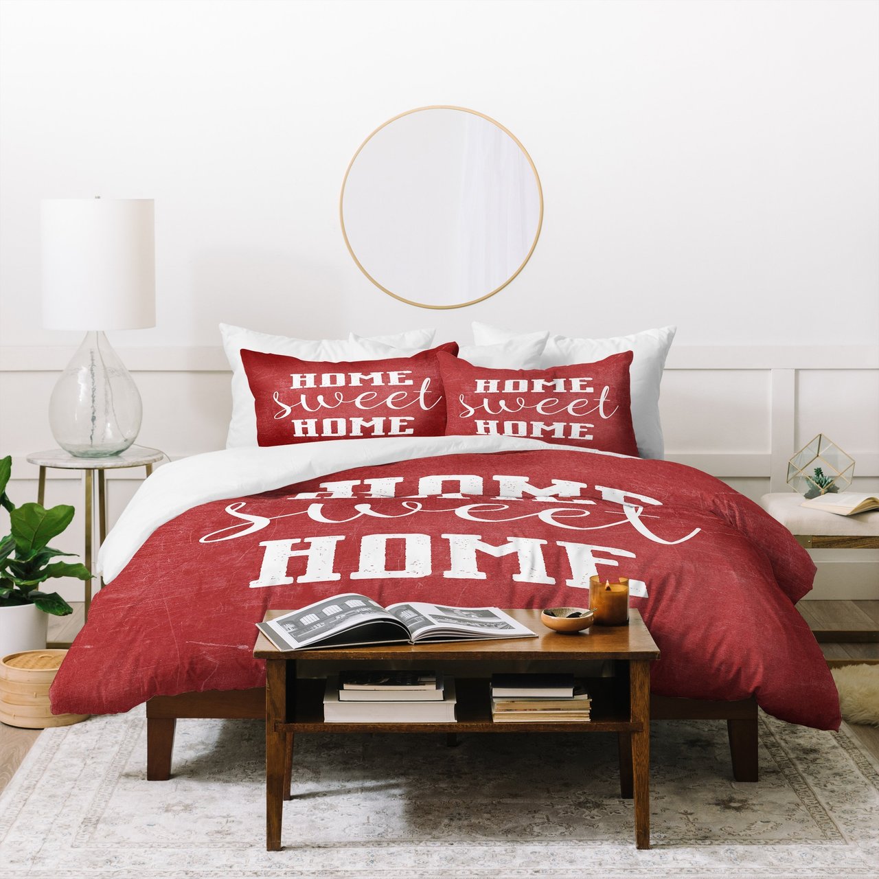 Monika Strigel FARMHOUSE HOME SWEET HOME CHALKBOARD RED Duvet Cover