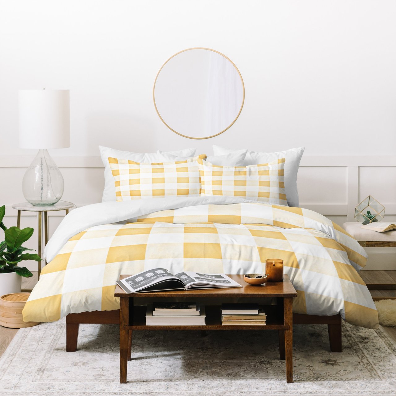 Monika Strigel FARMHOUSE SHABBY GINGHAM ORANGE CHECKERED PLAID Duvet Cover