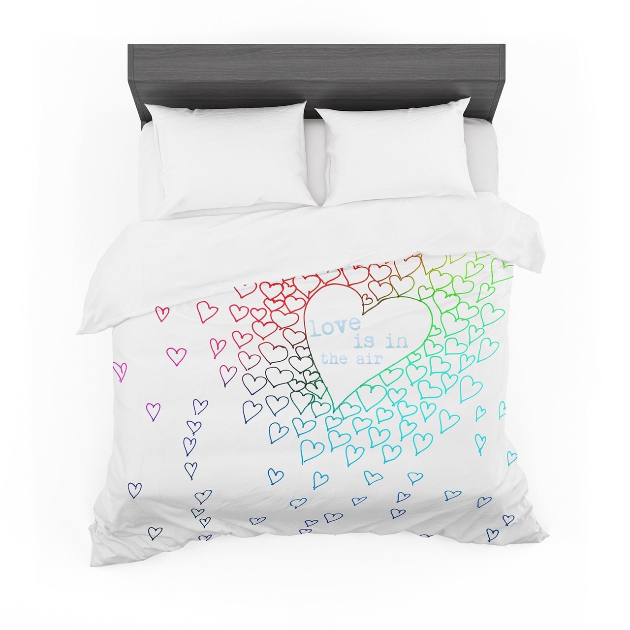 Monikatrigel ‘Rainbow Hearts’ Cotton3D Customized Duvet Cover Bedding Sets