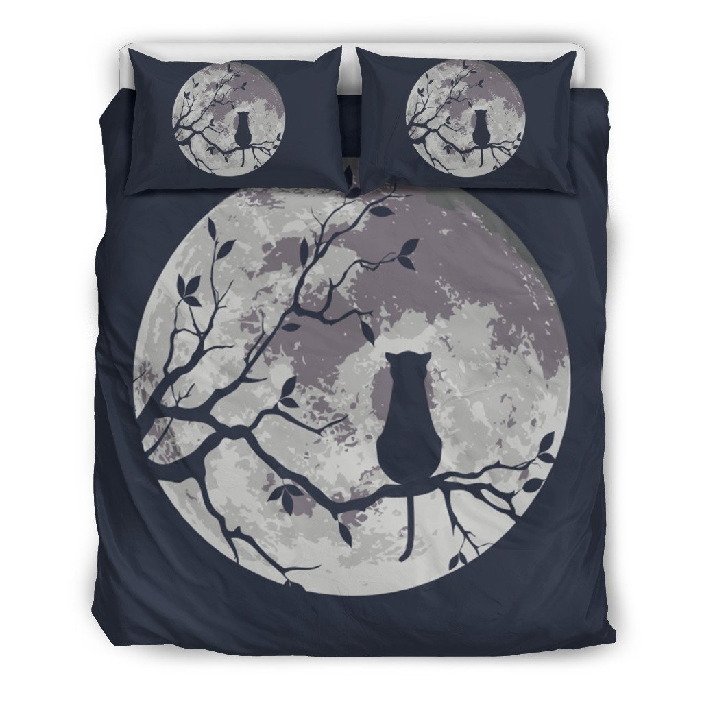 Moon And Cat 3D Customized Duvet Cover Bedding Sets