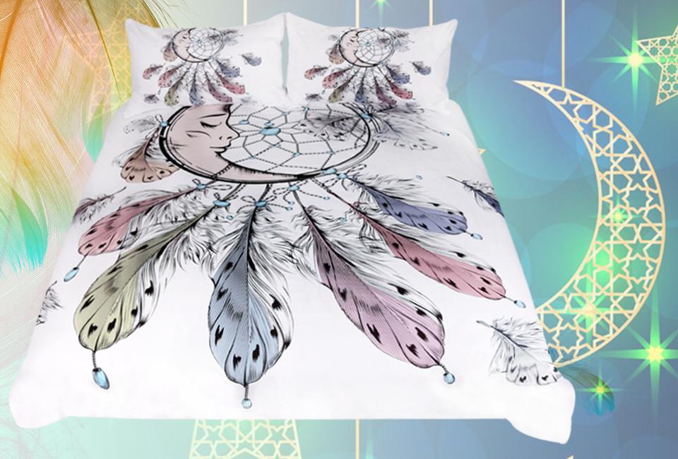 Moon Dreamcatcher Feathers ART HOP 3D Customized Duvet Cover Bedding Sets