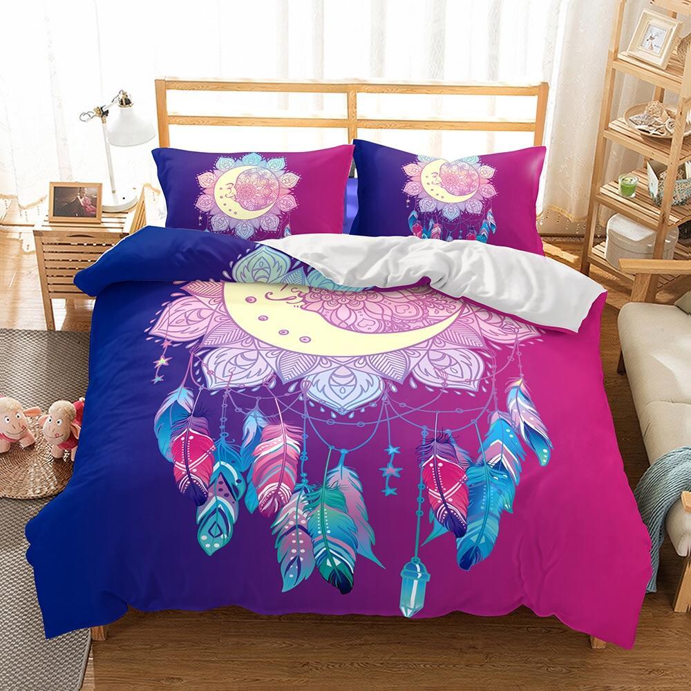 Moon Mandala Dreamcatcher 3D Customized Duvet Cover Bedding Sets