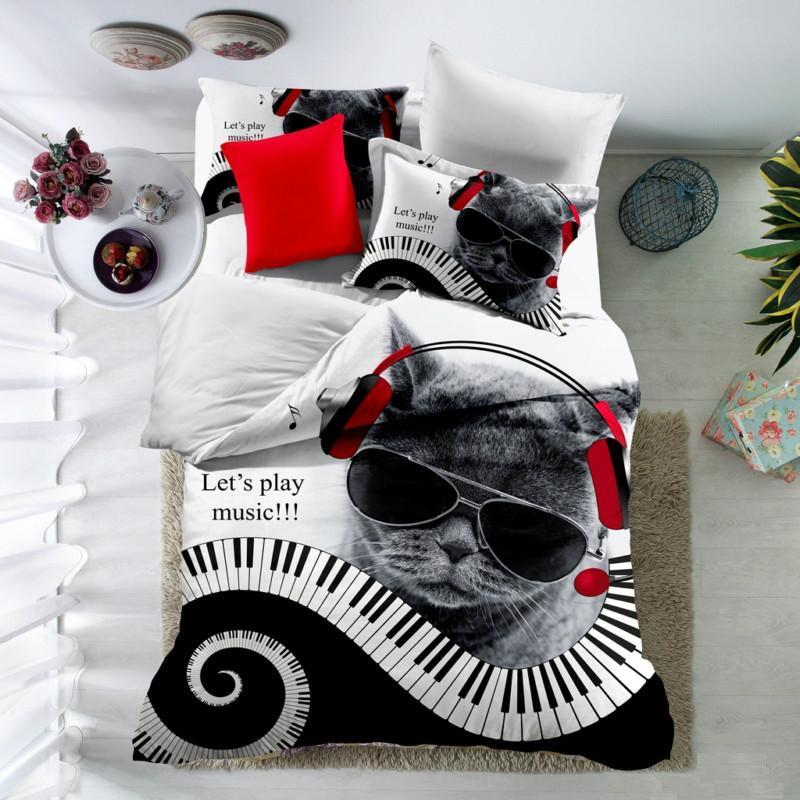 Music Cat 3D Customized Duvet Cover Bedding Sets