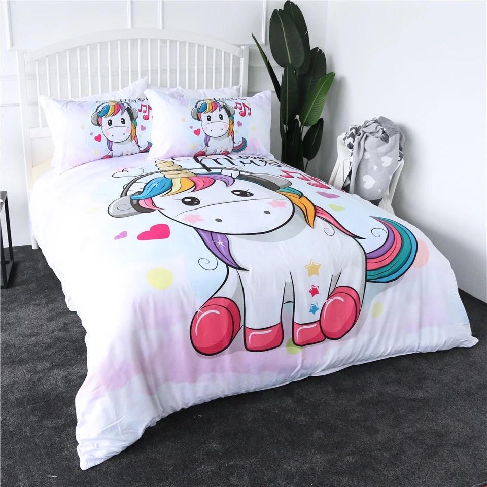 Music Loving Unicorn 3D Customized Duvet Cover Bedding Sets