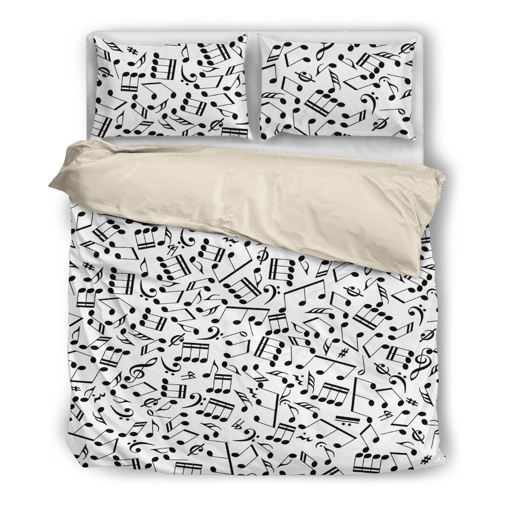 Music Notes Beige3D Customized Duvet Cover Bedding Sets
