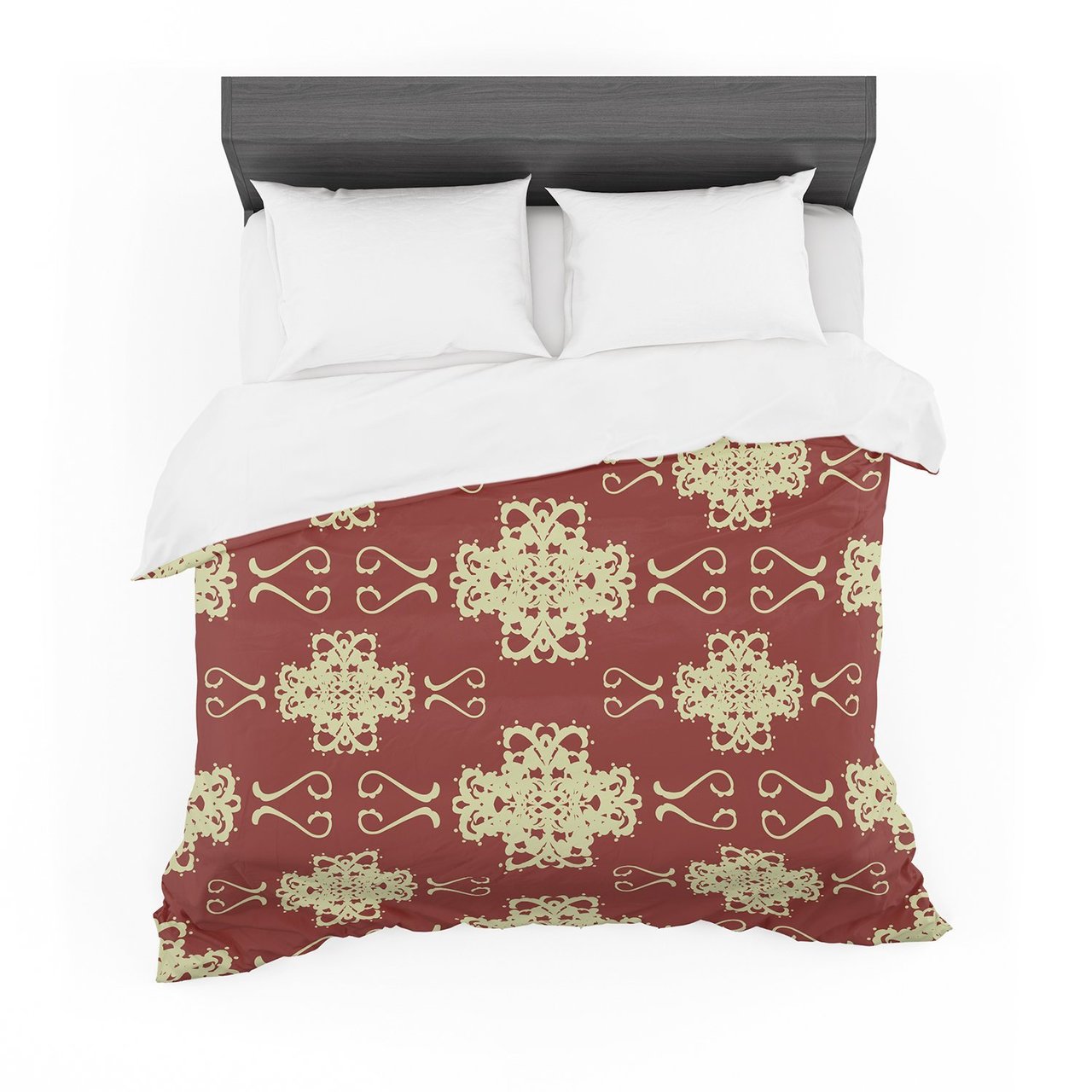 Mydeas ‘Asian Motif Damask’ Red Pattern Featherweight3D Customized Duvet Cover Bedding Sets