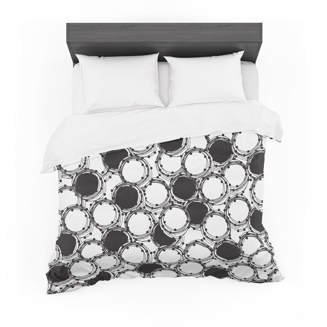 Nanditaingh ‘Beaded Bangles’ Black White Cotton3D Customized Duvet Cover Bedding Sets