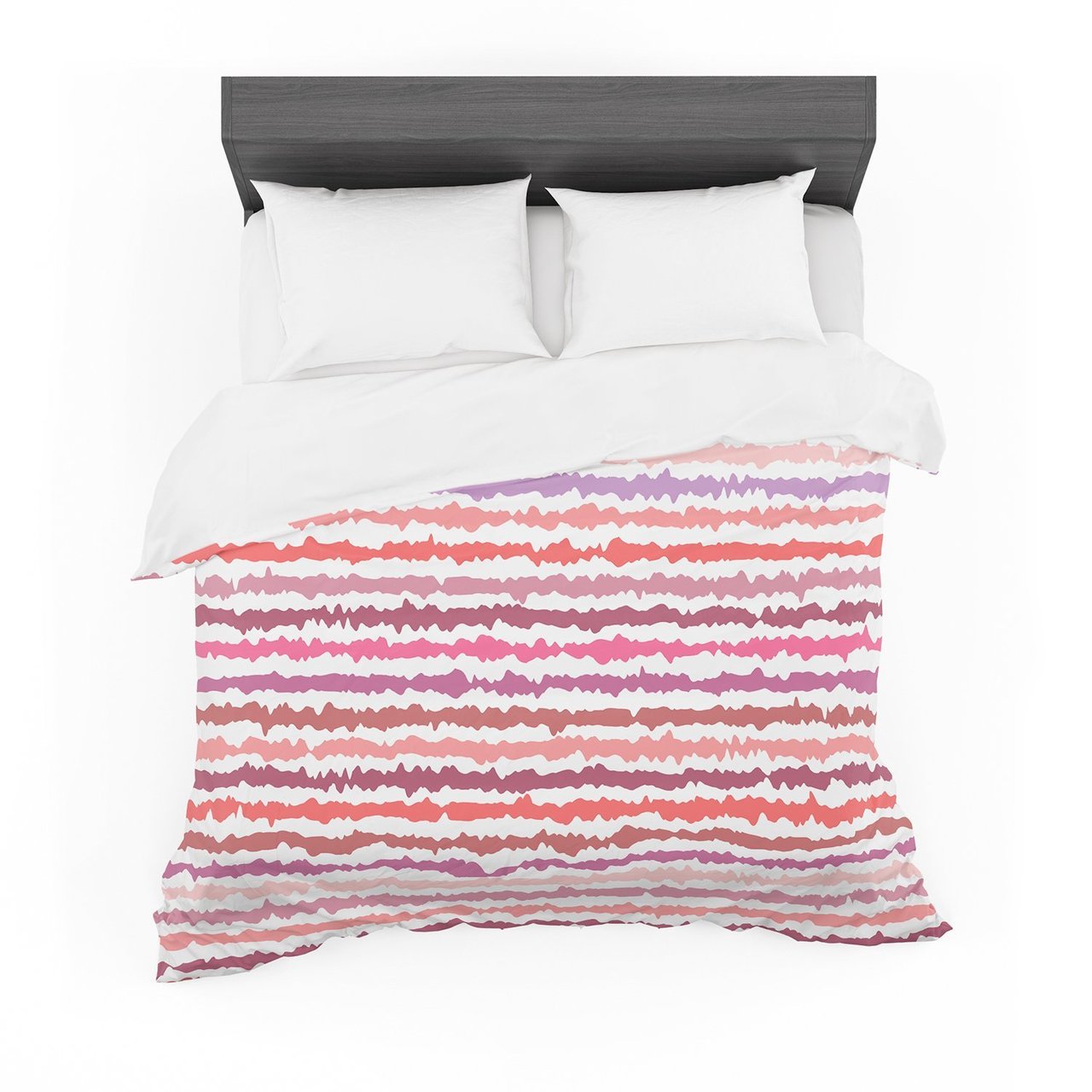 Nanditaingh ‘Blushtripes’ Pinktriped Featherweight3D Customized Duvet Cover Bedding Sets