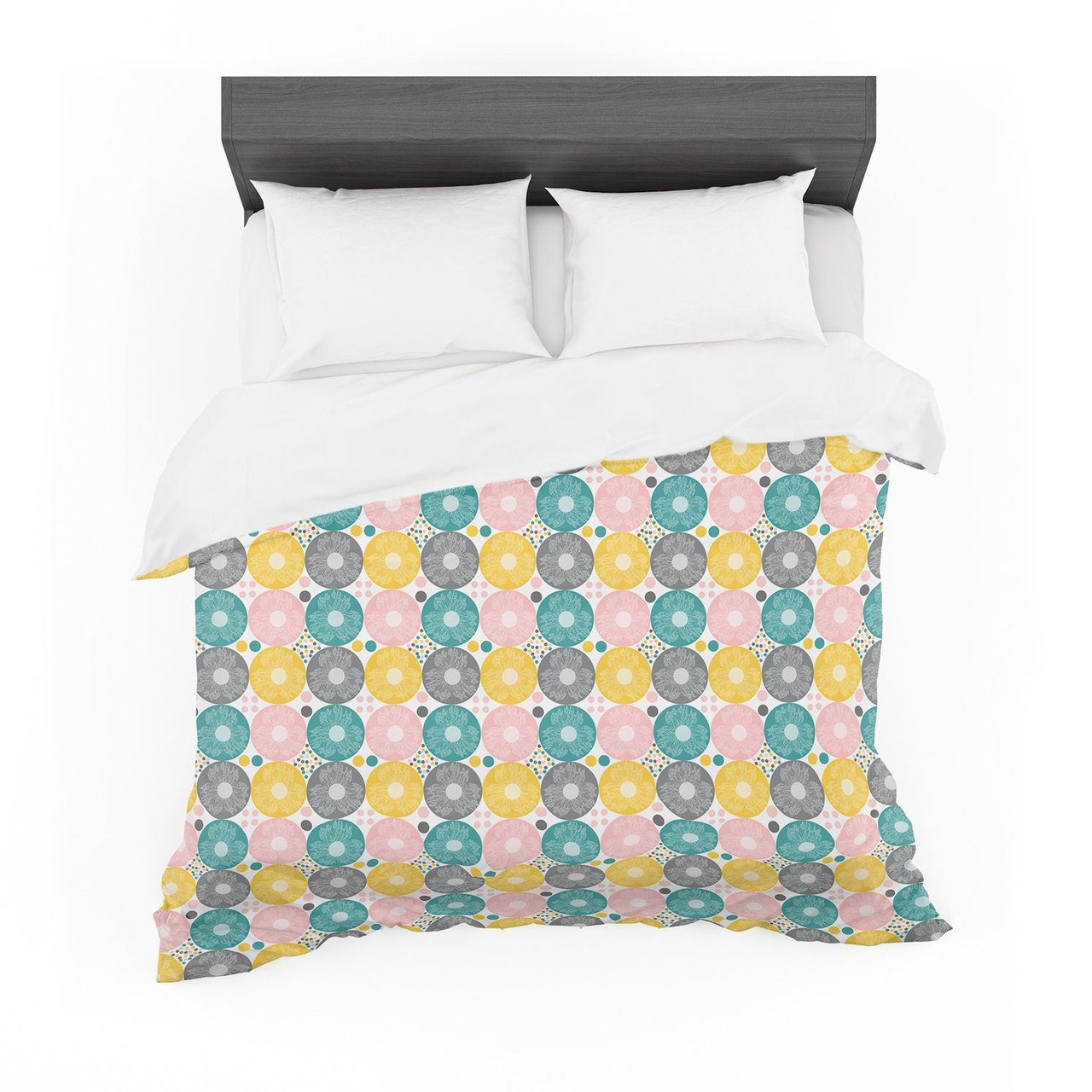 Nanditaingh ‘Christmas Celebration’ Teal Pink Cotton3D Customized Duvet Cover Bedding Sets