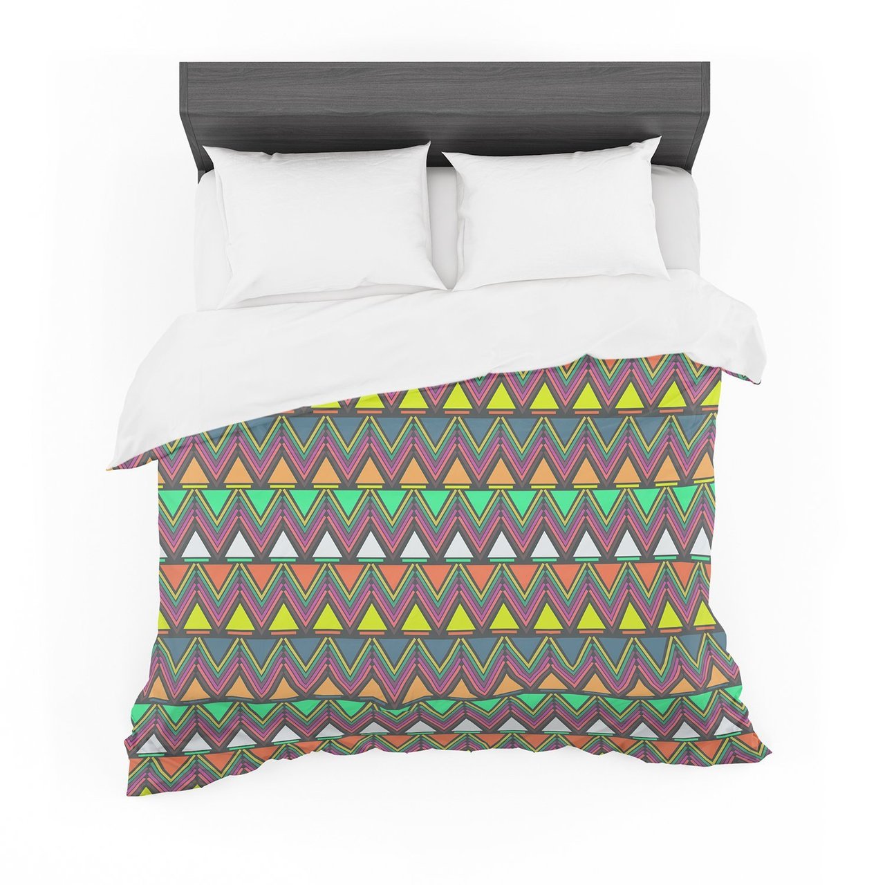 Nanditaingh ‘Pattern Play’ Rainbow Chevron Featherweight3D Customized Duvet Cover Bedding Sets