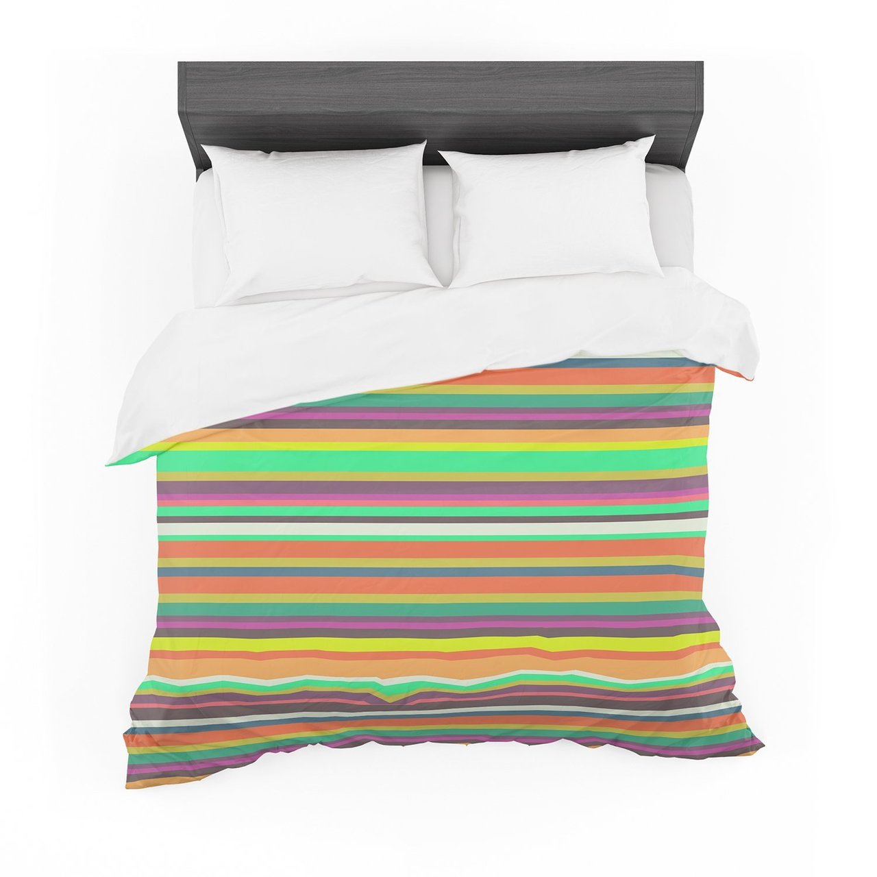 Nanditaingh ‘Pattern Playtripes’ Rainbow Featherweight3D Customized Duvet Cover Bedding Sets