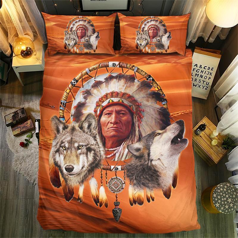 Native Chief And Wolf 092423D Customized Duvet Cover Bedding Sets