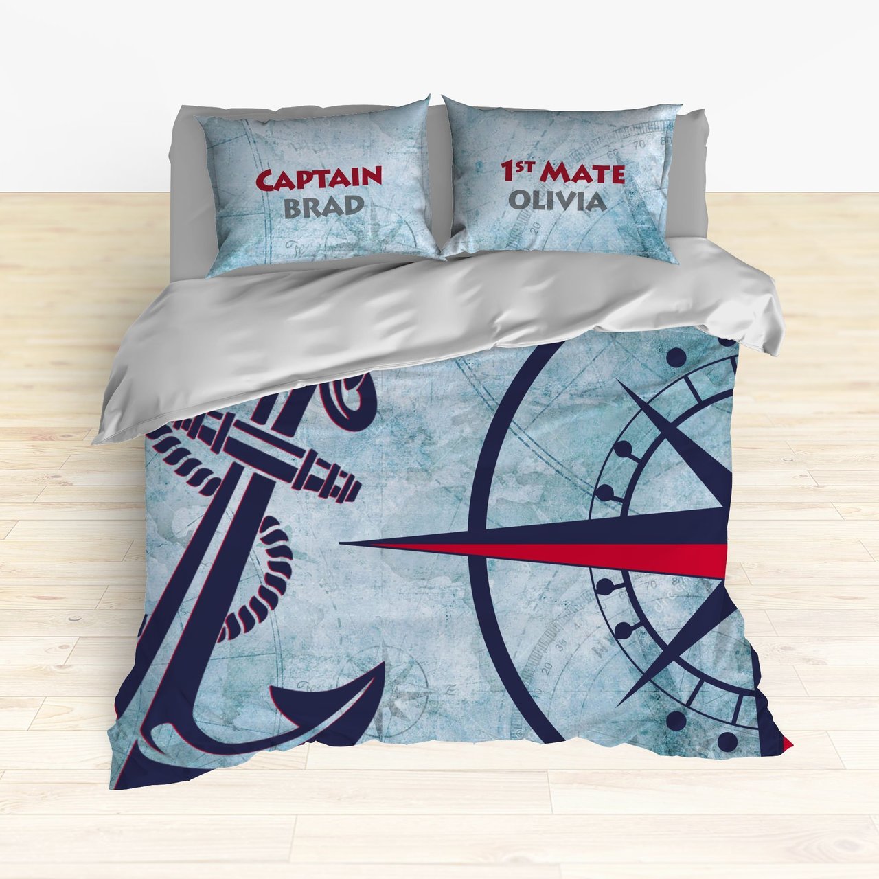 Nautical Anchor and Compass Bedding, Duvet or Comforter Sets