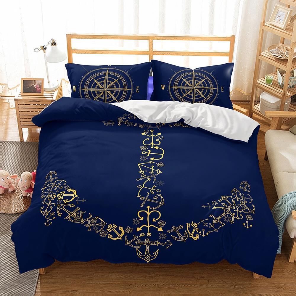 Nautical Compass & Anchor 3D Customized Duvet Cover Bedding Sets