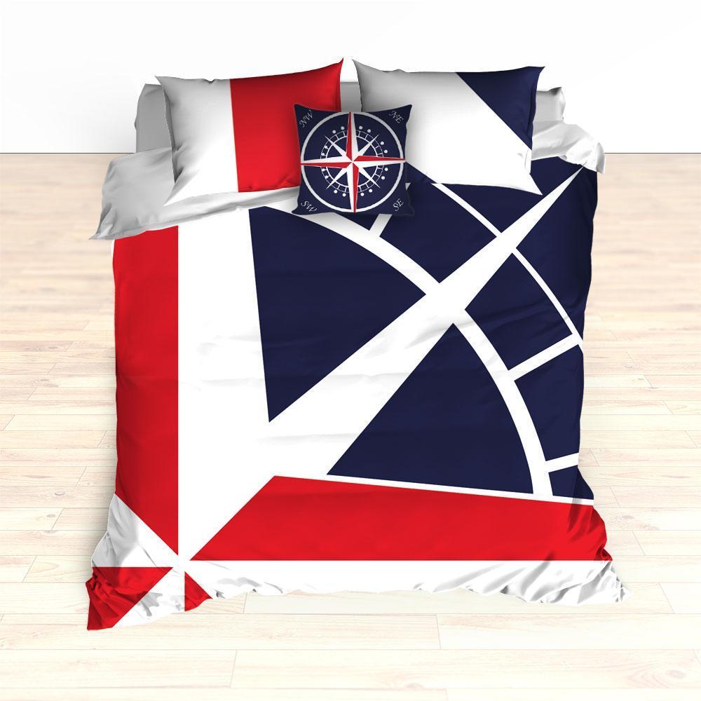 Nautical Compass Bedding, Duvet or Comforter Set