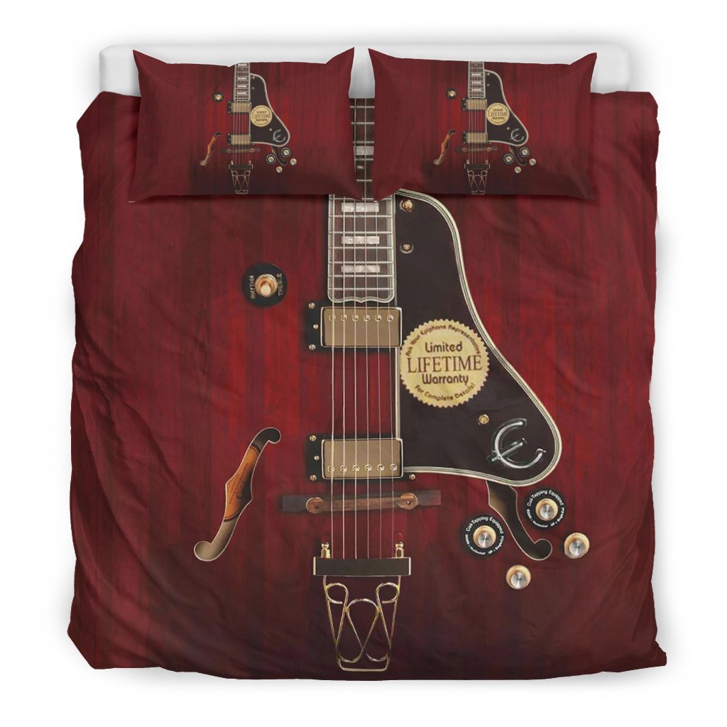 New! Red Electric Guitar 3D Customized Duvet Cover Bedding Sets