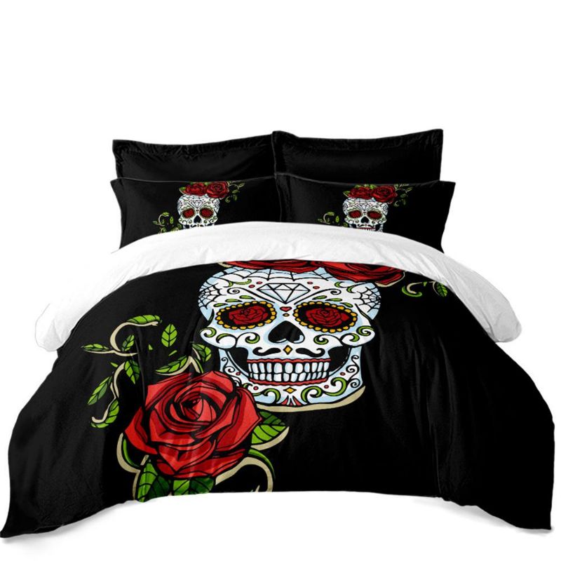 New Rosekull Ladyugarkull et Black White Bedclothes Bedroom et Home Textile3D Customized Duvet Cover Bedding Sets