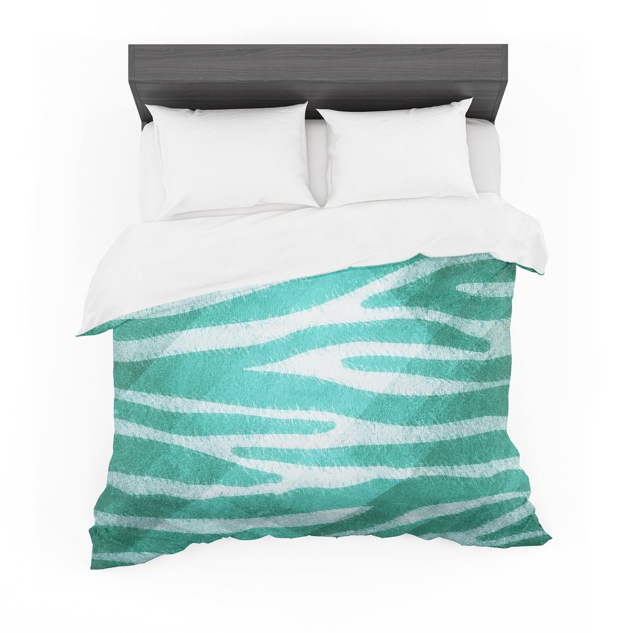 Nick Atkinson ‘Teal Zebra Print Texture’ Cotton3D Customized Duvet Cover Bedding Sets